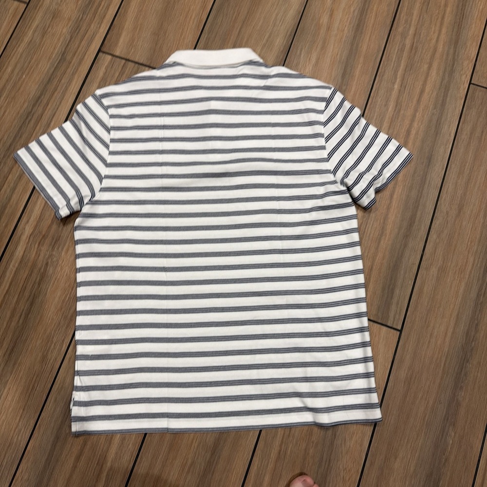 NEW IZOD Men's Large White Navy Striped Polo Shirt 100% Cotton MSRP $48 NWT - Picture 6 of 6